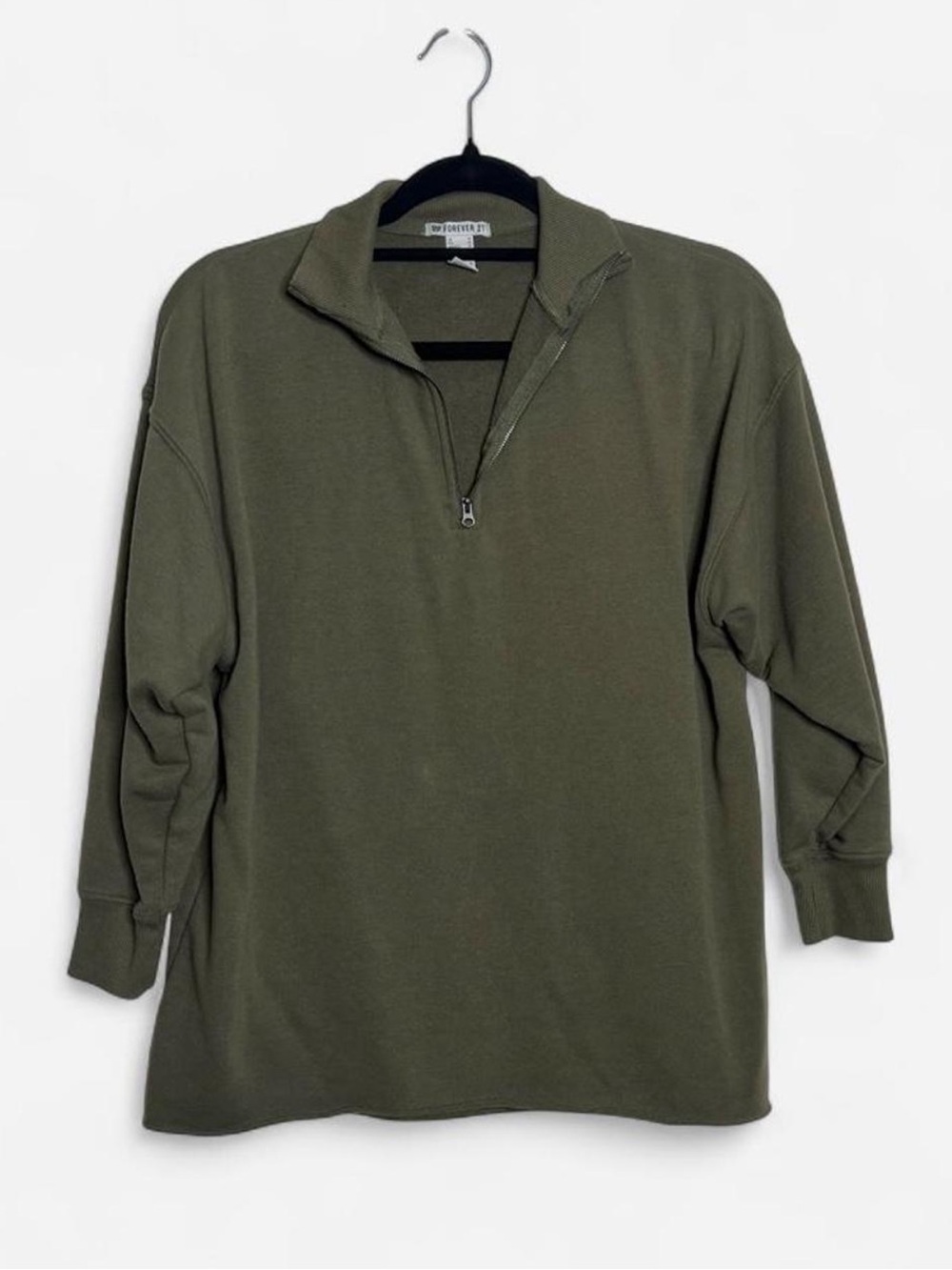 Forever 21 Olive Green Half-Zip Sweater
